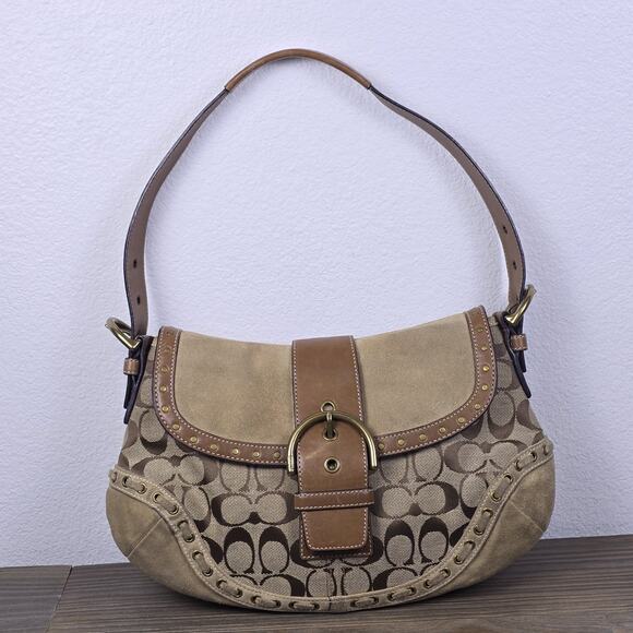 Coach Handbags - Coach Vintage (2006)Soho Signature Jacquard & Suede Hobo shoulder bag - Preloved